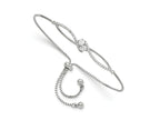 FJC Finejewelers 925 Sterling Silver Polished Rhodium Plated CZ Adjustable Bracelet 41.2 mm
