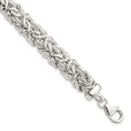 FJC Finejewelers 925 Sterling Silver Fancy 9.3mm Flat Byzantine 7in Chain Bracelet 7 Inches x 9.43 mm
