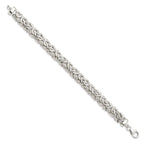 FJC Finejewelers 925 Sterling Silver Fancy 9.3mm Flat Byzantine 7in Chain Bracelet 7 Inches x 9.43 mm