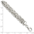 FJC Finejewelers 925 Sterling Silver Fancy 9.3mm Flat Byzantine 7in Chain Bracelet 7 Inches x 9.43 mm