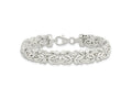 FJC Finejewelers 925 Sterling Silver Fancy 9.3mm Flat Byzantine 7in Chain Bracelet 7 Inches x 9.43 mm