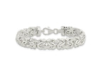 FJC Finejewelers 925 Sterling Silver Fancy 9.3mm Flat Byzantine 7in Chain Bracelet 7 Inches x 9.43 mm