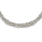 FJC Finejewelers 925 Sterling Silver Polished Byzantine Graduated Link Necklace 17 Inches x 10.4 - 6.2 mm