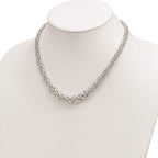 FJC Finejewelers 925 Sterling Silver Polished Byzantine Graduated Link Necklace 17 Inches x 10.4 - 6.2 mm