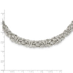 FJC Finejewelers 925 Sterling Silver Polished Byzantine Graduated Link Necklace 17 Inches x 10.4 - 6.2 mm