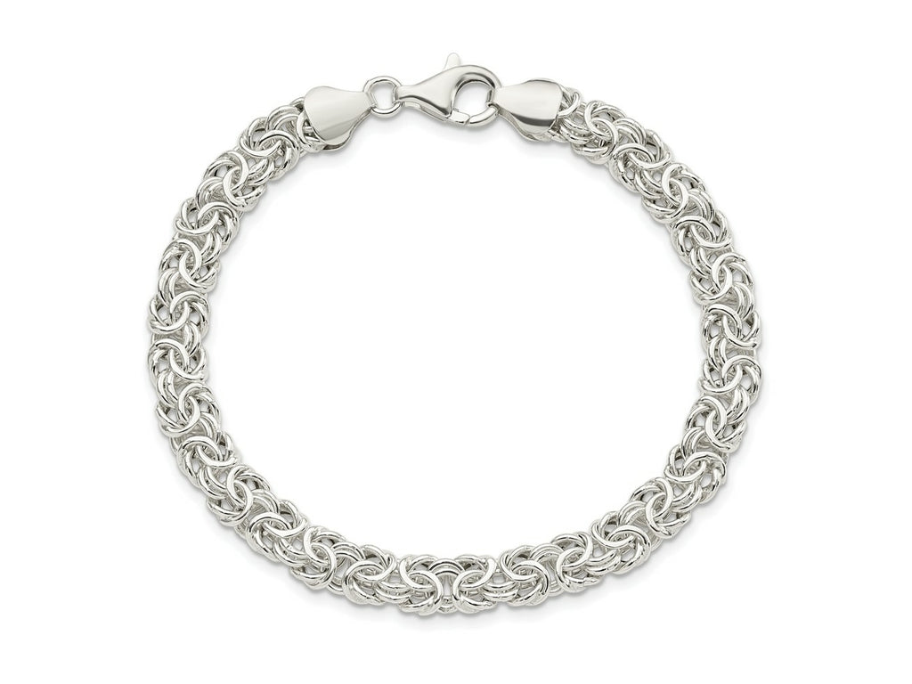 FJC Finejewelers 925 Sterling Silver Fancy Polished Byzantine Link Bracelet 7.5 Inches x 6.67 mm