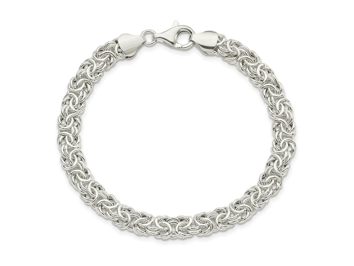 FJC Finejewelers 925 Sterling Silver Fancy Polished Byzantine Link Bracelet 7.5 Inches x 6.67 mm