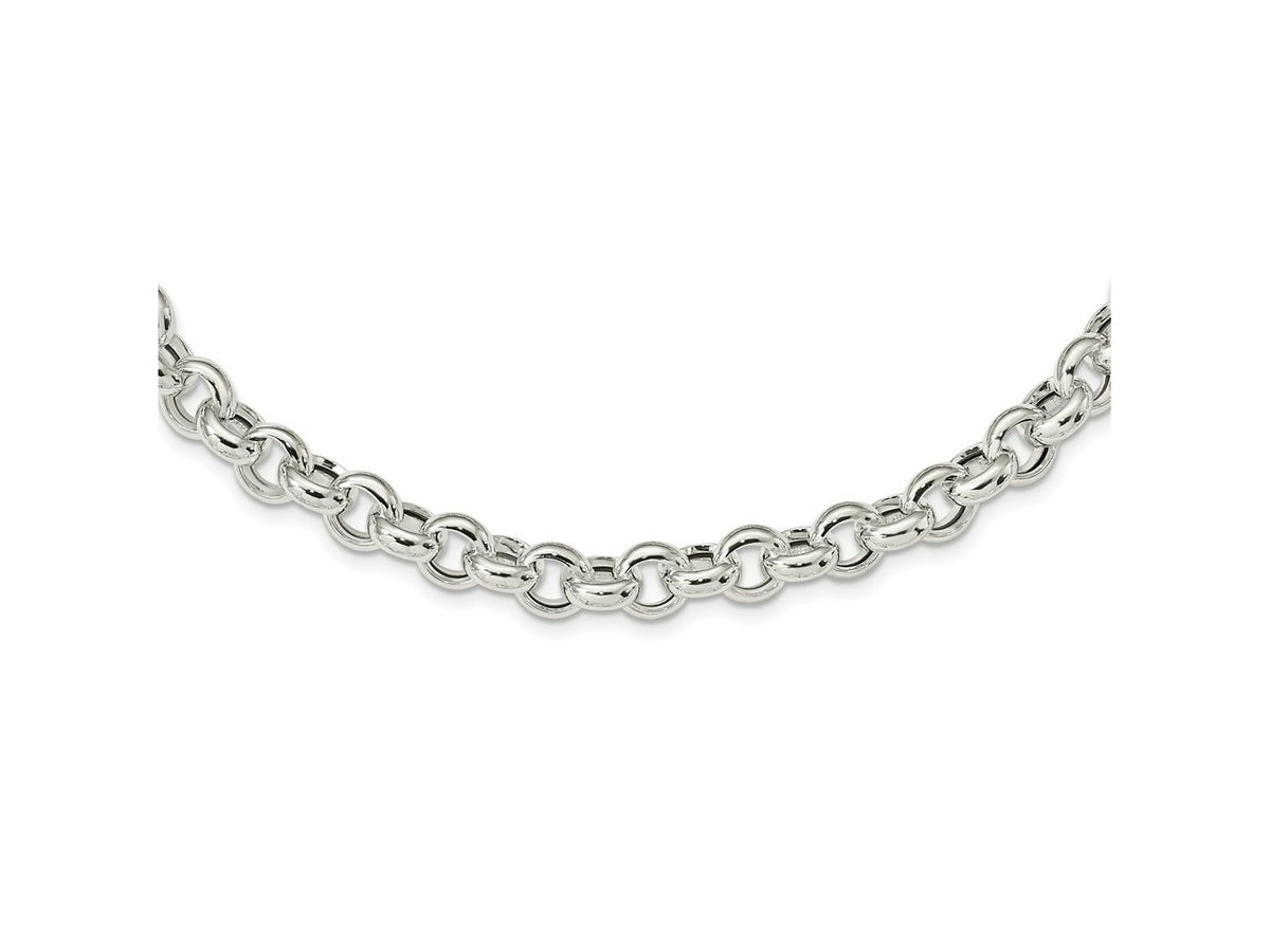 FJC Finejewelers 925 Sterling Silver Rolo Polished Fancy Link Necklace 24 Inches x 10 mm