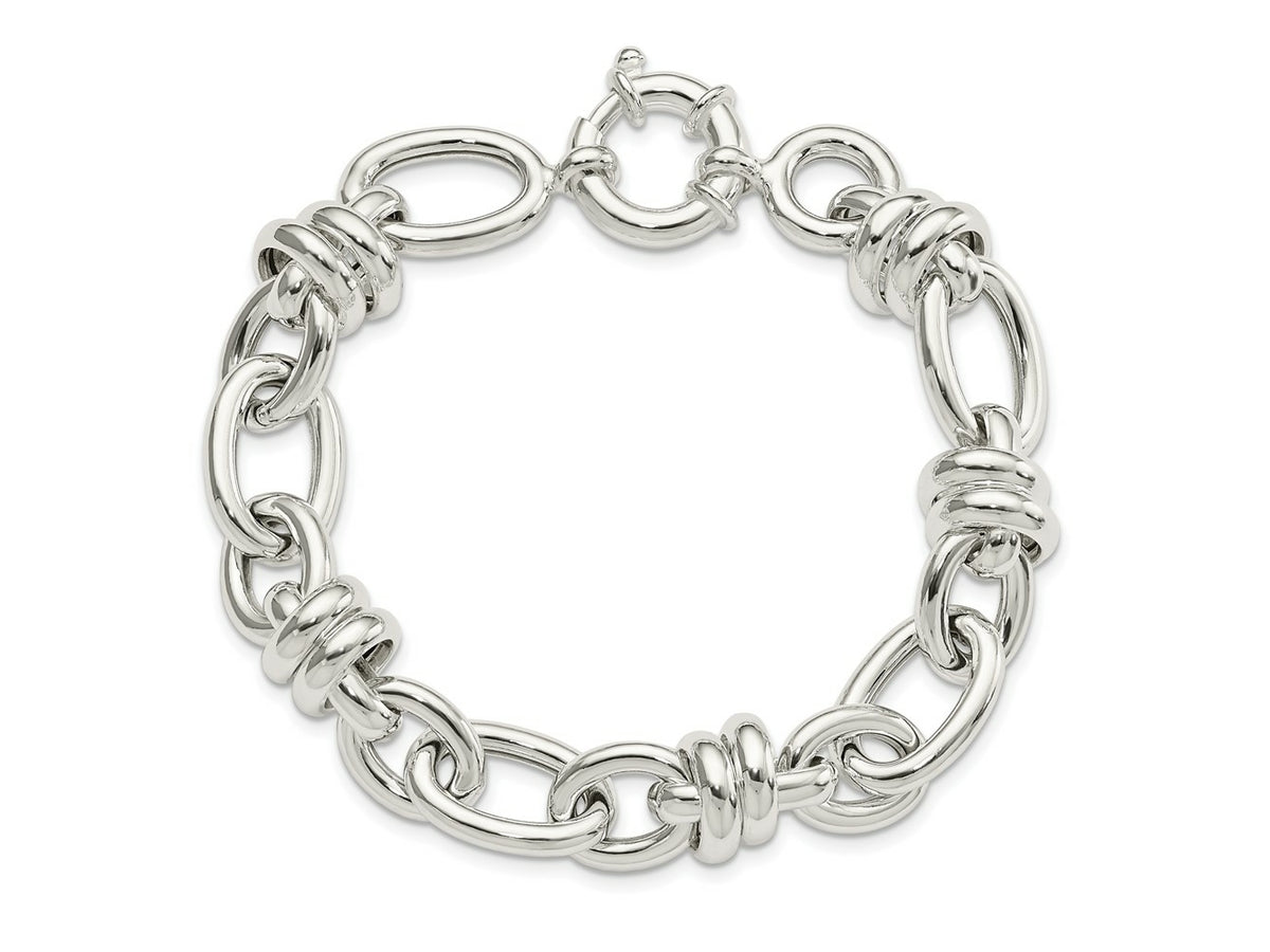 FJC Finejewelers 925 Sterling Silver Polished Fancy Link Bracelet 8.5 Inches x 13.42 mm