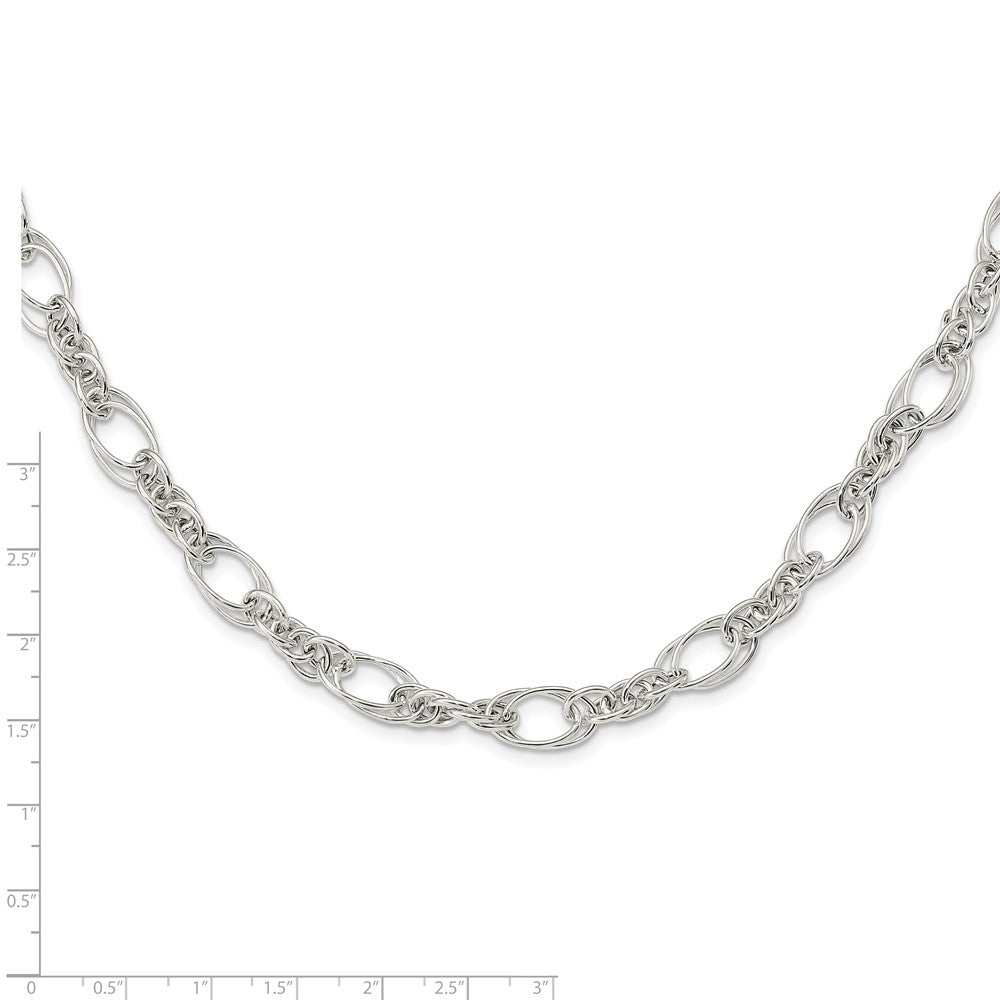 FJC Finejewelers 925 Sterling Silver Polished Fancy Link 18in Necklace 18 Inches x 7 mm