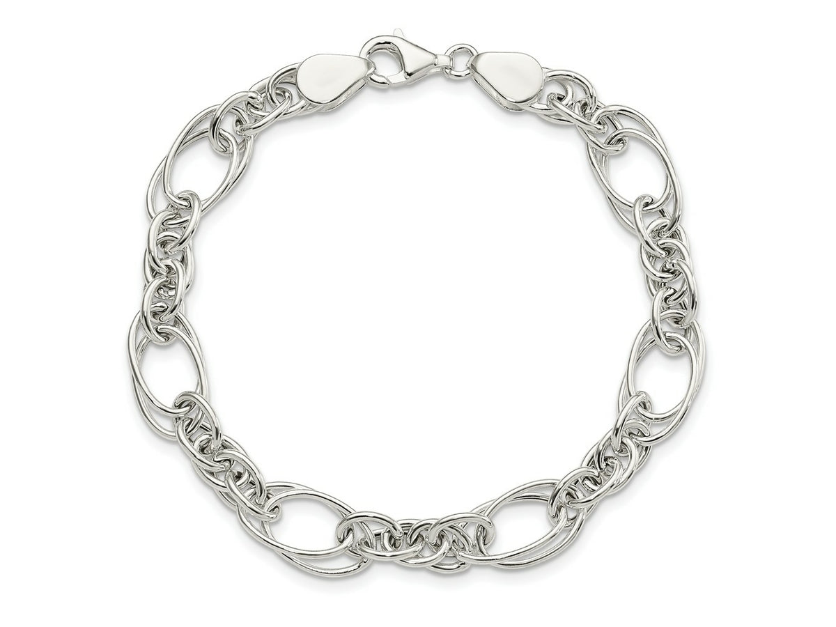 FJC Finejewelers 925 Sterling Silver Polished Fancy Link 7in Bracelet 7 Inches x 8.94 mm