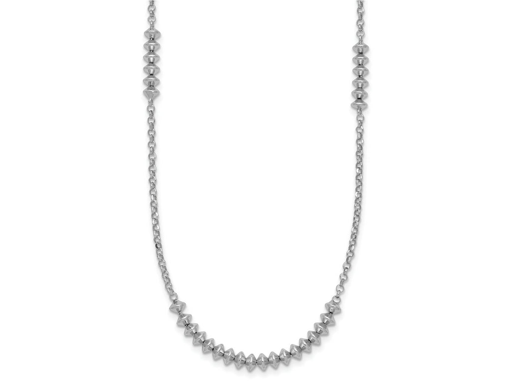 FJC Finejewelers 925 Sterling Silver  Polished Beaded with 2in ext. Necklace 18 Inches x 4 mm