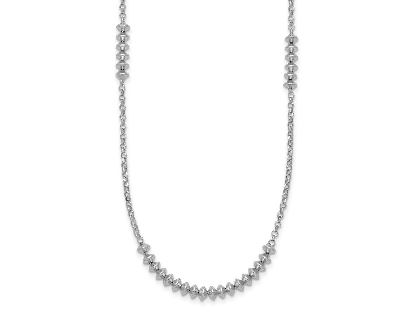 FJC Finejewelers 925 Sterling Silver  Polished Beaded with 2in ext. Necklace 18 Inches x 4 mm