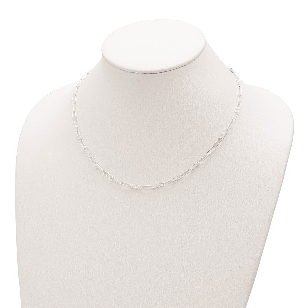 FJC Finejewelers 925 Sterling Silver Bright Cut Fancy Open Link with 1.5 in ext. Necklace 18 Inches x 3 mm