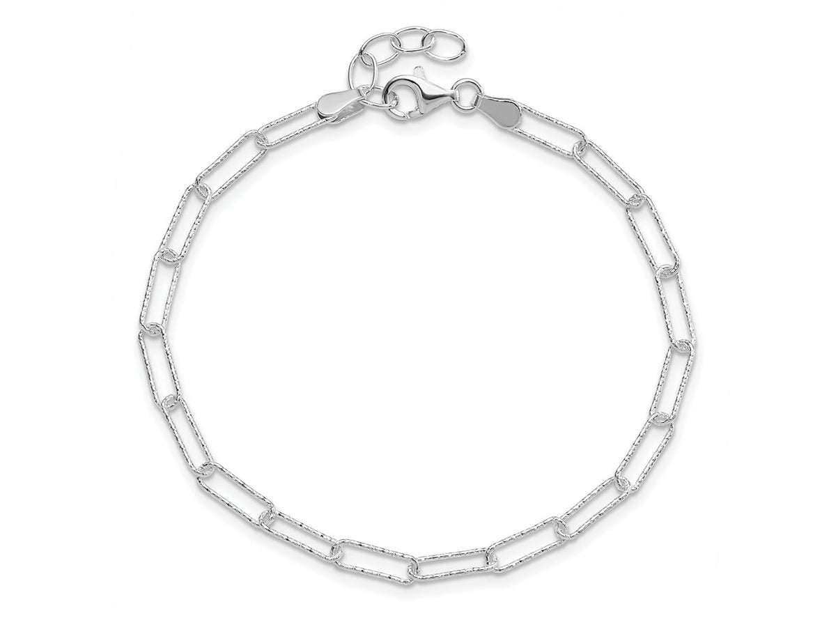 FJC Finejewelers 925 Sterling Silver  Bright Cut Fancy Link with .75 in Ext Bracelet 7.25 Inches x 3.33 mm