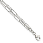 FJC Finejewelers 925 Sterling Silver  Two Bright Cut Fancy Link with 1 in ext Bracelet 7 Inches x 3.19 mm