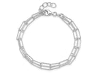 FJC Finejewelers 925 Sterling Silver  Two Bright Cut Fancy Link with 1 in ext Bracelet 7 Inches x 3.19 mm