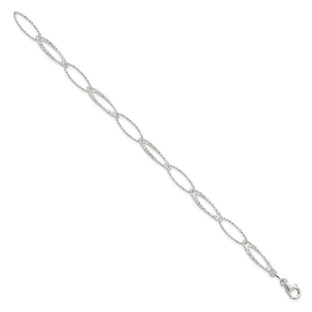 FJC Finejewelers 925 Sterling Silver  Polished Bright Cut Fancy Link Bracelet 7.5 Inches x 5.99 mm