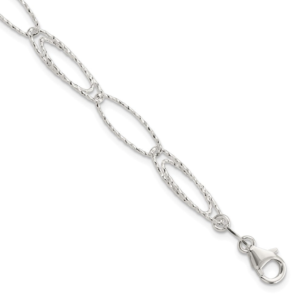 FJC Finejewelers 925 Sterling Silver  Polished Bright Cut Fancy Link Bracelet 7.5 Inches x 5.99 mm