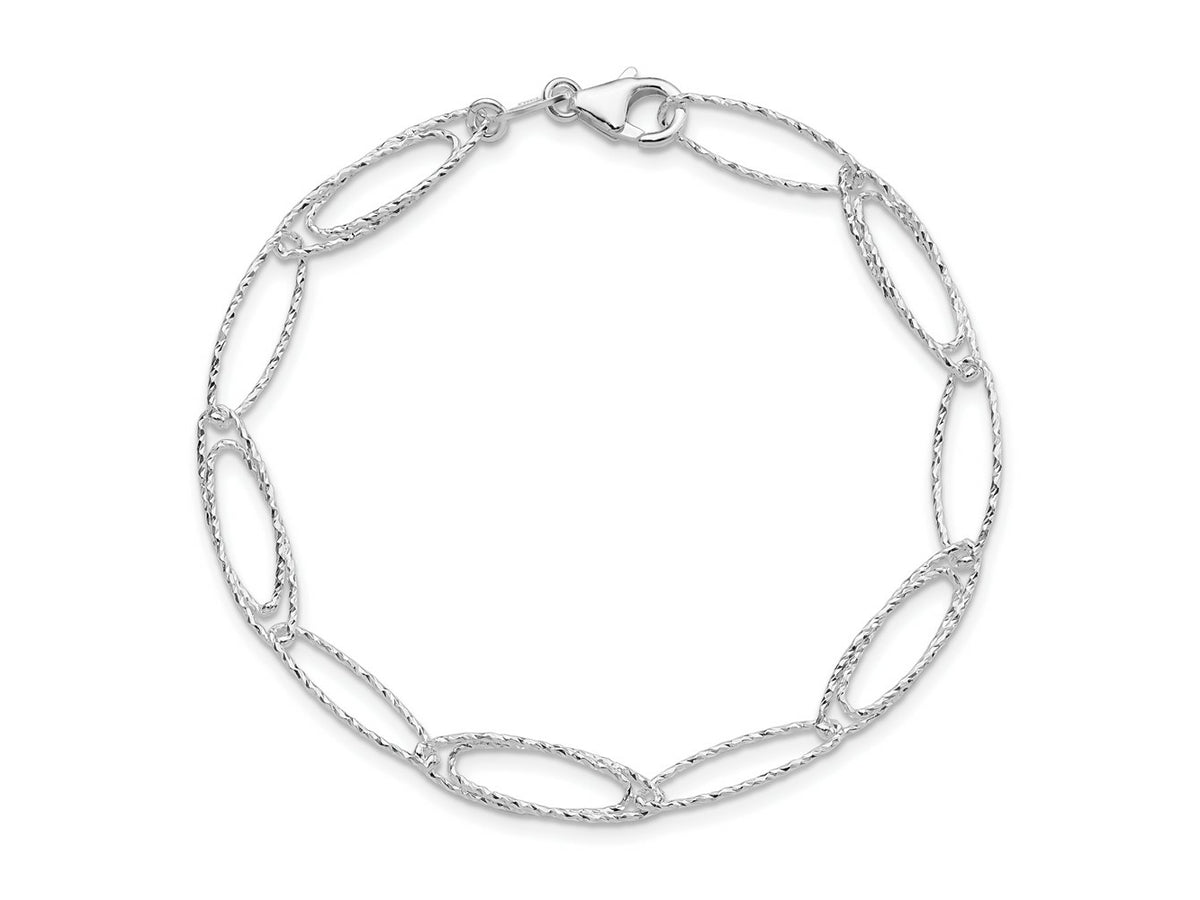 FJC Finejewelers 925 Sterling Silver  Polished Bright Cut Fancy Link Bracelet 7.5 Inches x 5.99 mm
