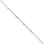FJC Finejewelers 925 Sterling Silver Fancy  Polished CZ XS with 1 in ext Bracelet 7.25 Inches x 5.34 mm