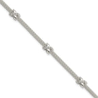 FJC Finejewelers 925 Sterling Silver Fancy  Polished CZ XS with 1 in ext Bracelet 7.25 Inches x 5.34 mm