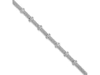 FJC Finejewelers 925 Sterling Silver Fancy Rhodium Plated Polished CZ Bracelet 7.5 Inches x 6.34 mm
