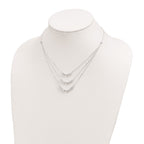 FJC Finejewelers 925 Sterling Silver Bright Cut Fancy Polished 3-Strand Beaded Necklace 16 Inches x 4 mm
