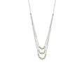 FJC Finejewelers 925 Sterling Silver Bright Cut Fancy Polished 3-Strand Beaded Necklace 16 Inches x 4 mm