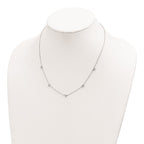FJC Finejewelers 925 Sterling Silver Fancy  Polished CZ 5 Stations Necklace 18 Inches x 4 mm