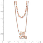 FJC Finejewelers 925 Sterling Silver Rose-tone Love You More Two Strand 16 inch Necklace 16 Inches x 12 mm