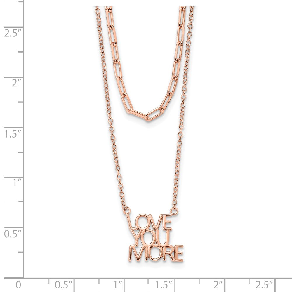 FJC Finejewelers 925 Sterling Silver Rose-tone Love You More Two Strand 16 inch Necklace 16 Inches x 12 mm