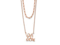 FJC Finejewelers 925 Sterling Silver Rose-tone Love You More Two Strand 16 inch Necklace 16 Inches x 12 mm
