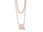 FJC Finejewelers 925 Sterling Silver Rose-tone Love You More Two Strand 16 inch Necklace 16 Inches x 12 mm