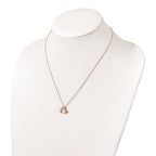FJC Finejewelers 925 Sterling Silver Polished Rose-tone CZ Heart 18in Necklace 18 Inches x 12 mm