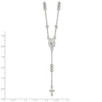 FJC Finejewelers 925 Sterling Silver Mary and Cross Y-drop 1.75in ext. Necklace 19 Inches x 10 mm