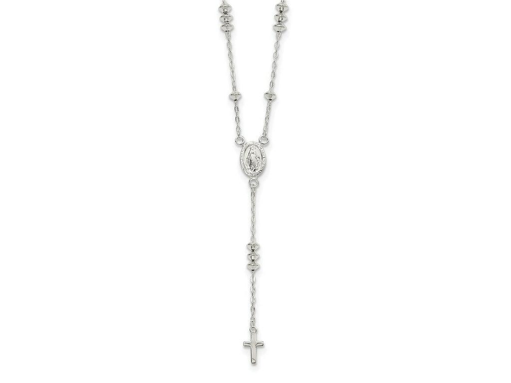 FJC Finejewelers 925 Sterling Silver Mary and Cross Y-drop 1.75in ext. Necklace 19 Inches x 10 mm