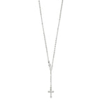 FJC Finejewelers 925 Sterling Silver Rhodium Plated Polished with Clasp Rosary 21 Inches x 16 mm