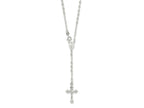 FJC Finejewelers 925 Sterling Silver Rhodium Plated Polished with Clasp Rosary 21 Inches x 16 mm