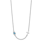 FJC Finejewelers 925 Sterling Silver  CZ Enamel Cross with Eye 16.5in with 2in ext Necklace 18 Inches x 5 mm