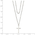 FJC Finejewelers 925 Sterling Silver Fancy Cross Double Strand Necklace 16 Inches x 9 mm