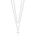 FJC Finejewelers 925 Sterling Silver Fancy Cross Double Strand Necklace 16 Inches x 9 mm