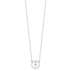 FJC Finejewelers 925 Sterling Silver CZ Cross in Circle Necklace 16 Inches x 15 mm