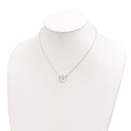 FJC Finejewelers 925 Sterling Silver CZ Cross in Circle Necklace 16 Inches x 15 mm