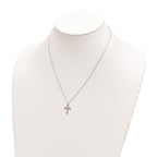 FJC Finejewelers 925 Sterling Silver  Polished Multi-color CZ Cross Necklace 18 Inches x 12 mm