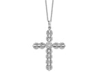 FJC Finejewelers 925 Sterling Silver Rhodium Plated Polished CZ Cross Necklace 18 Inches x 28 mm