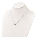 FJC Finejewelers 925 Sterling Silver Polished CZ Evil Eye Necklace 18 Inches
