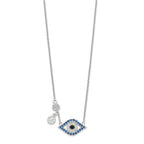 FJC Finejewelers 925 Sterling Silver Polished CZ Evil Eye Necklace 18 Inches