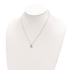 FJC Finejewelers 925 Sterling Silver Rhodium Plated Polished CZ Heart Necklace 18 Inches x 9 mm
