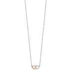 FJC Finejewelers 925 Sterling Silver Cable  Rose Tone Polished Hearts Necklace 18 Inches x 16 mm